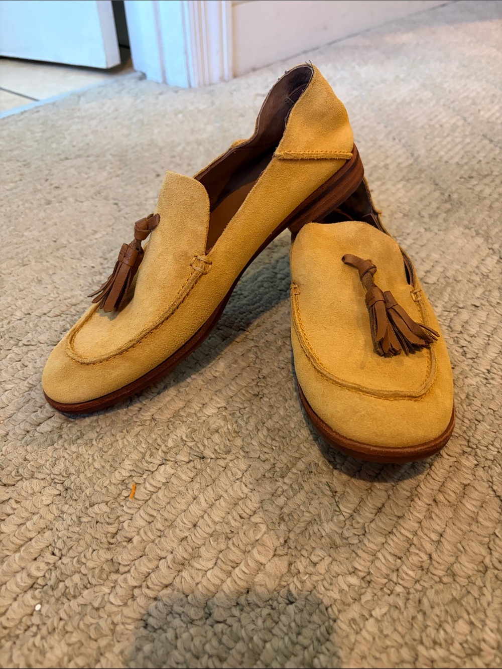 Kork-Ease Women’s  Suede Tassel Loafers in Mustard